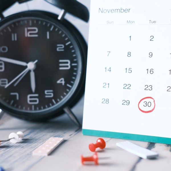 Kalender mit markiertem Eintrag für Weihnachtsgeld