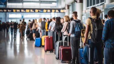 Viele Menschen am Flughafen